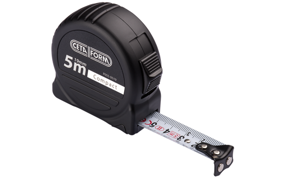 Ceta Form Compact Şerit Metre (Siyah Kasa - Mıknatıslı) - 10 m x 25 mm - P05B-1025