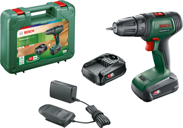 Bosch UniversalDrill 18 Akülü Delme Vidalama Makinesi (2 x 1.5 Ah) - 06039D4002