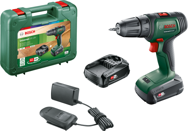 Bosch UniversalDrill 18 Akülü Delme Vidalama Makinesi (2 x 1.5 Ah) - 06039D4002