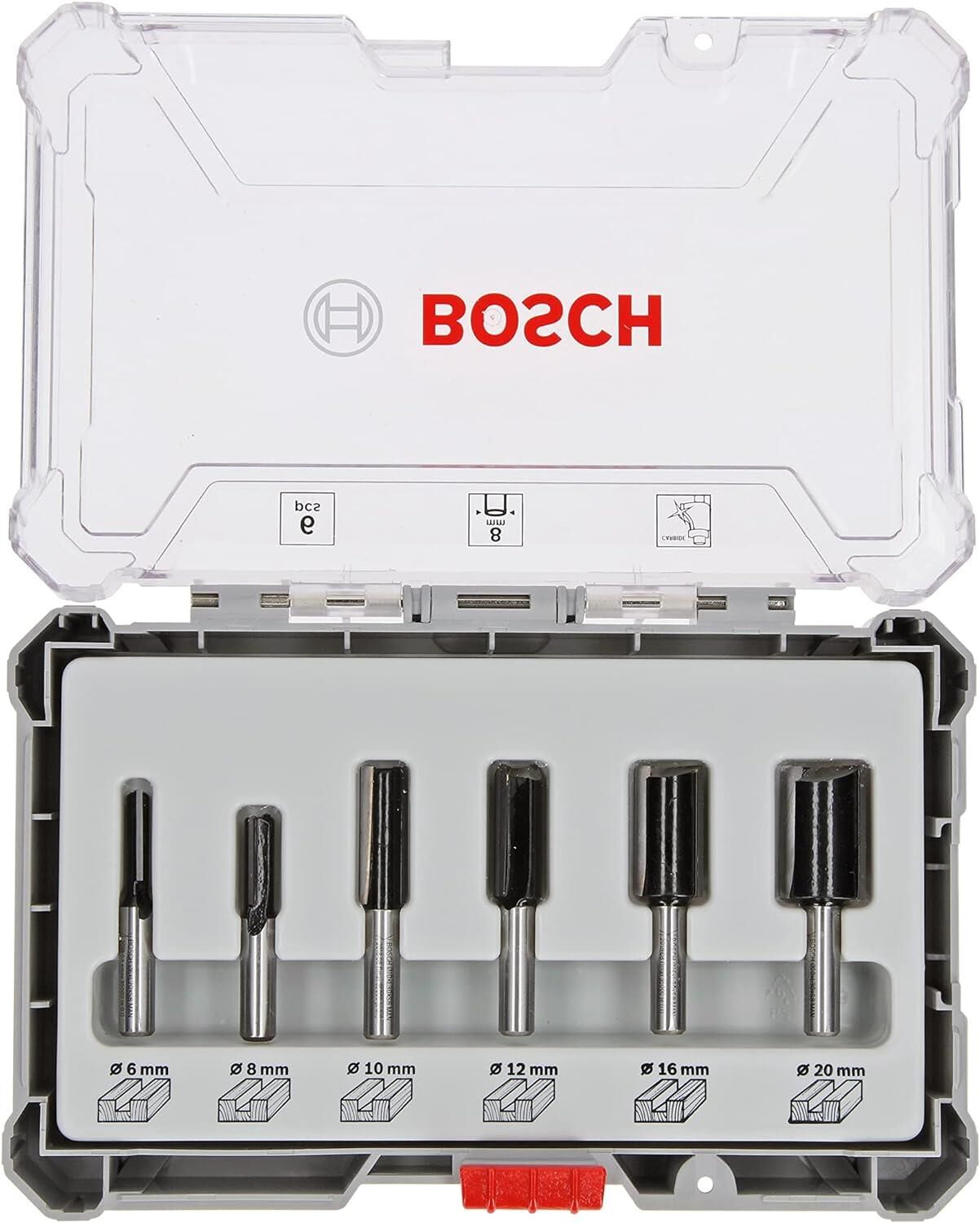 Bosch Pro Freze Setı 6  Lı Duz 8 Mm Saftlı 2607017466