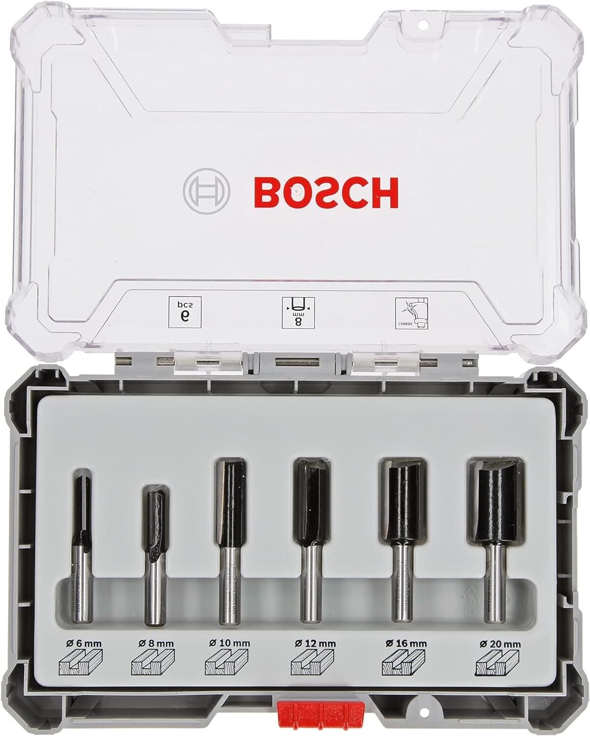 Bosch Pro Freze Setı 6  Lı Duz 8 Mm Saftlı 2607017466
