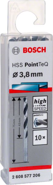 Bosch - HSS-PointeQ Metal Matkap Ucu 3,8 mm 10'lu