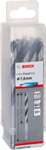 Bosch - HSS-PointeQ Metal Matkap Ucu 7,6 mm 10'lu