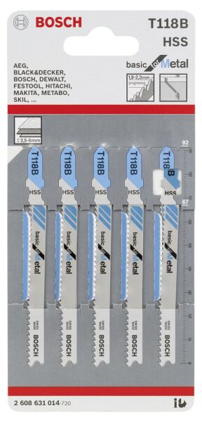 Bosch Dekupaj Bıcagı Basıcformetal T118B 5 Lı 2608631014