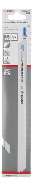 Bosch - Hassas Kesim Serisi Metal-Sandviç İçin T 1018 AFP Dekupaj Testere Bıçağı - 3'Lü Paket