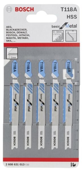 Bosch T 118 A Basıc For Metal 5Lı 2608631013