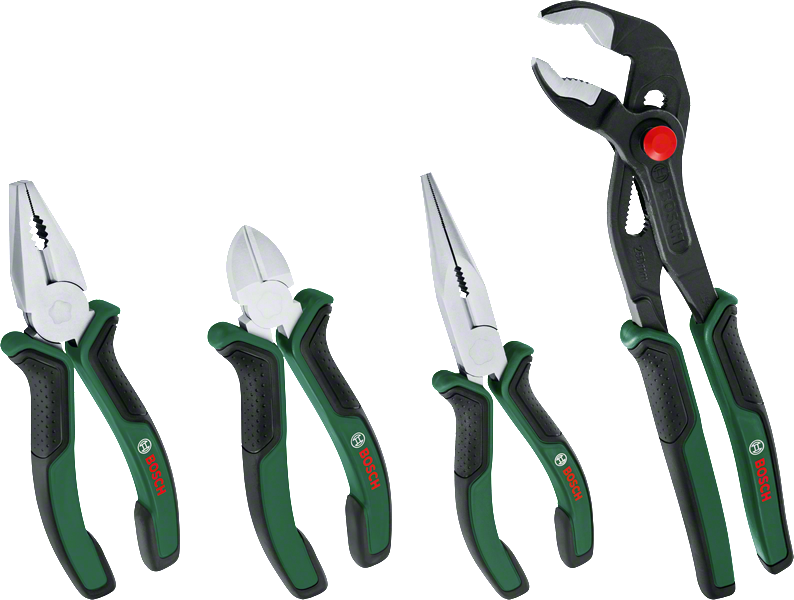 Bosch Pense Seti 4 Parça (Kargaburun, Yan Keski, Pense, Boru Anahtarı) - 1600A02W7K