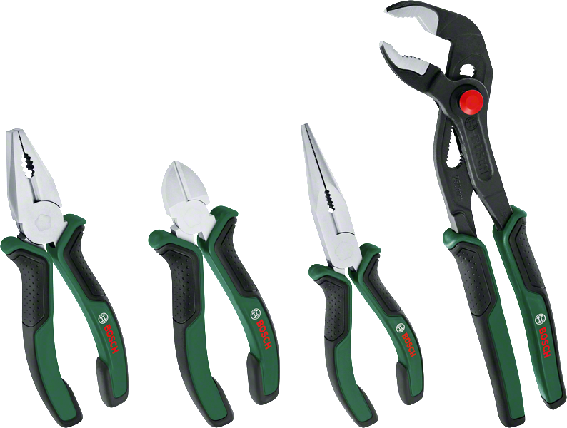 Bosch Pense Seti 4 Parça (Kargaburun, Yan Keski, Pense, Boru Anahtarı) - 1600A02W7K