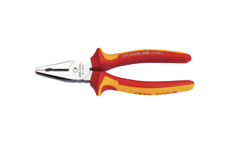 Ceta Form 160 mm 1000V Kombine Pense - Parlak Krom  (VDE) - G10-18-0160