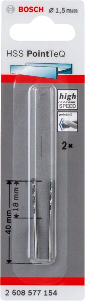 Bosch - HSS-PointeQ Metal Matkap Ucu 1,5 mm 2'li
