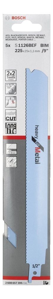 Bosch Panter Testere Bıçağı  S 1126 Bef Heavy For Metal 5Lı 2608657395
