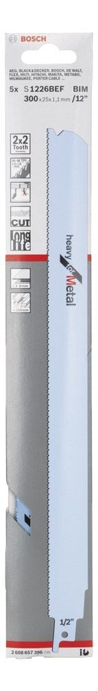 Bosch Panter Testere Bıçağı S 1226 Bef Heavy For Metal 5'Lı 2608657396