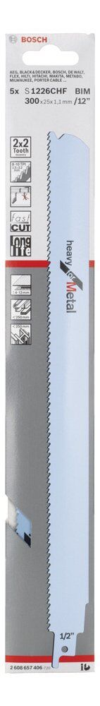 Bosch Panter Testere Bıçağı S 1226 Chf Heavy For Metal 5Lı 2608657406