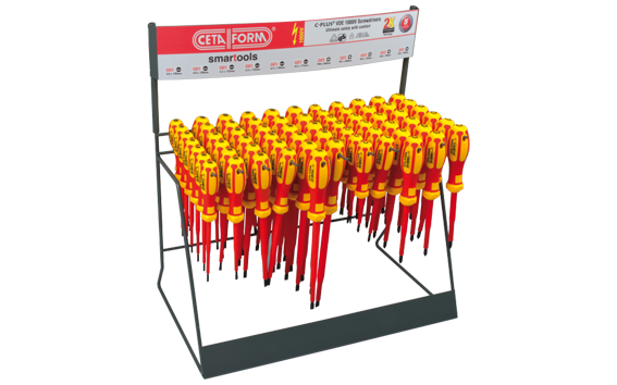 Ceta Form 67 Parça C-Plus VDE 1000V İzoleli Tornavida Teşhir Standı (Düz/PH/PZ) - SG01-1-067