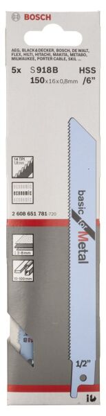 Bosch Panter Testere Bıçağı Basıcformetal S918Bf 5 Lı 2608651781