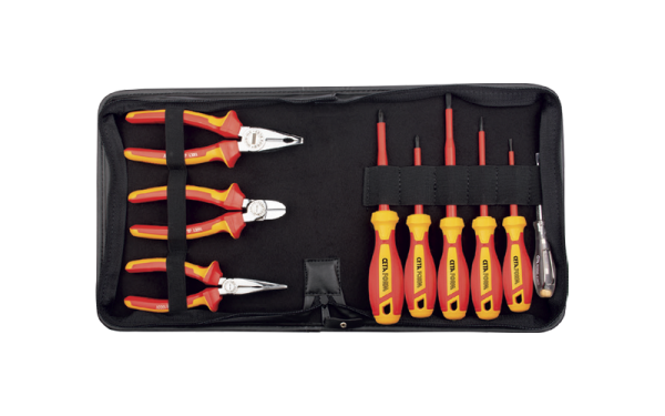 Ceta Form 9 Parça 1000V Pense-Tornavida Seti (VDE-Deri Çantalı) - Düz/Yıldız Tornavidalı - G99-18-W09PH