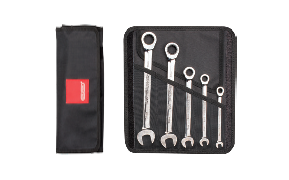 Ceta Form 5 Parça C-GEAR Cırcırlı Kombine Anahtar Takımı (Düz) - Bez Çantalı - B05-R05