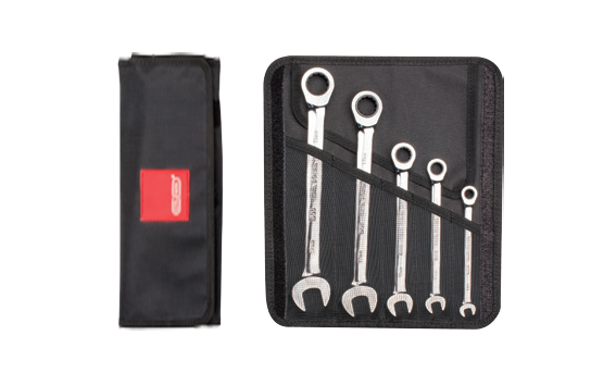 Ceta Form 5 Parça C-GEAR Cırcırlı Kombine Anahtar Takımı (Düz) - Bez Çantalı - B05-R05