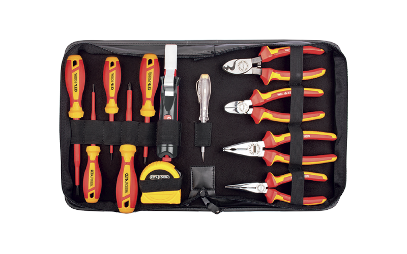 Ceta Form 12 Parça 1000V Pense-Tornavida Seti (VDE-Deri Çantalı) - Düz/Pozidriv Tornavidalı - G99-18-W12PZ