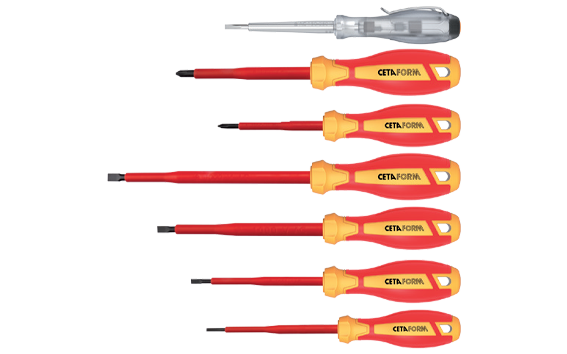 Ceta Form 7 Parça C-Plus 1000V Tornavida Takımı (VDE) - Düz/Yıldız + Kontrol Kalemi - G99-701