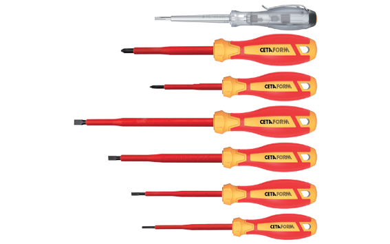 Ceta Form 7 Parça C-Plus 1000V Tornavida Takımı (VDE) - Düz/Yıldız + Kontrol Kalemi - G99-701