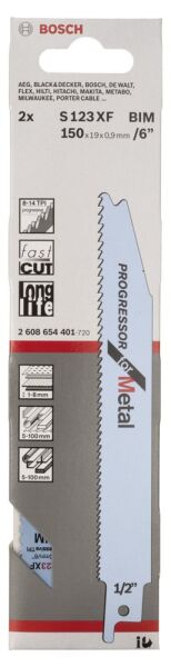 Bosch - Progressor Serisi Metal için Panter Testere Bıçağı S 123 XF - 2'li