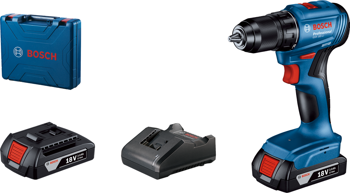 Bosch Professional GSR 185 LI Akülü Delme Vidalama Makinesi (2 x 2.0 Ah) - 06019K3000