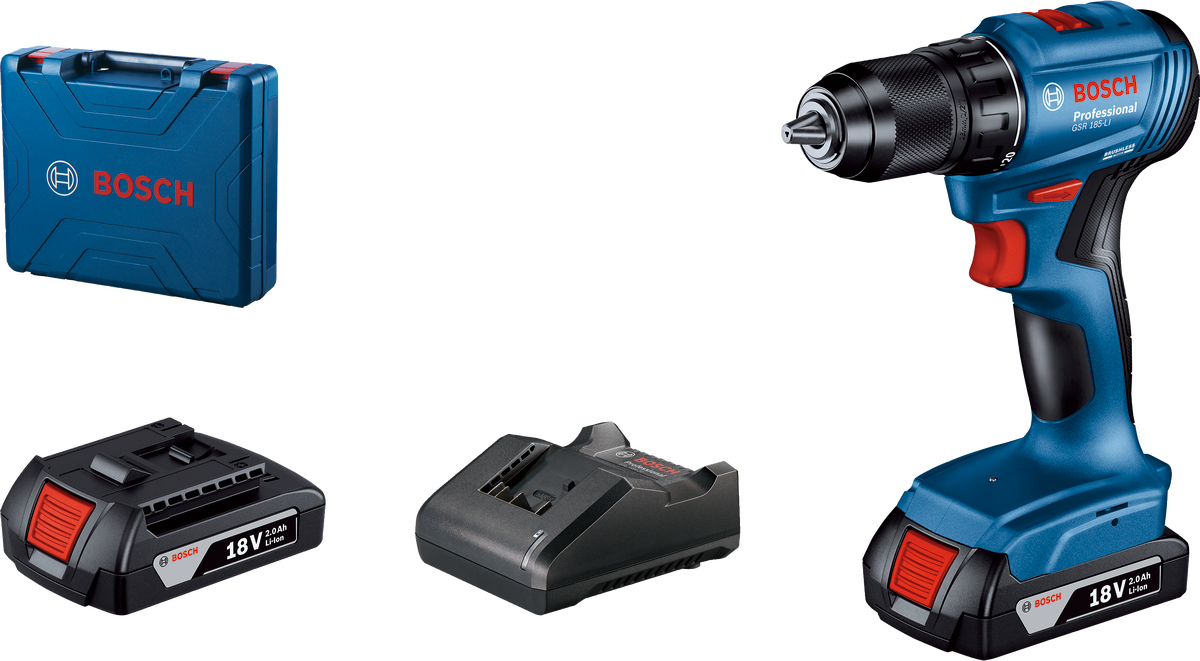 Bosch Professional GSR 185 LI Akülü Delme Vidalama Makinesi (2 x 2.0 Ah) - 06019K3000