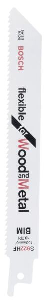 Bosch - Flexible Serisi Ahşap Ve Metal için Panter Testere Bıçağı S 922 HF - 5'li