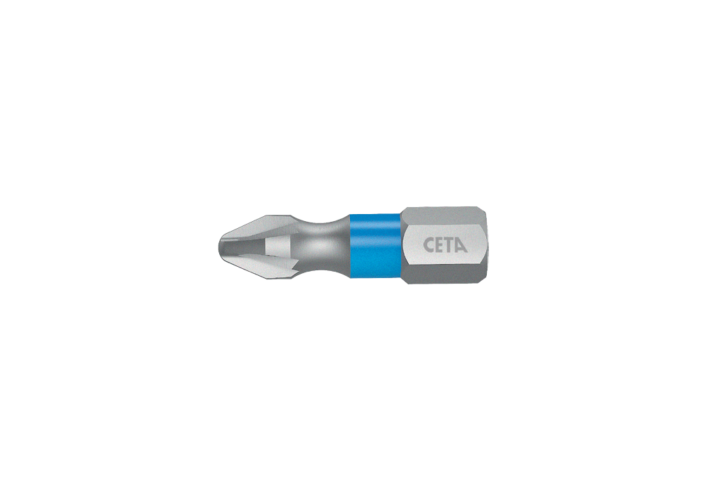 Ceta Form 1/4'' Pozidriv Bits Uç (Renk Kodlamalı) PZ2 x 25 mm - CB/352TC