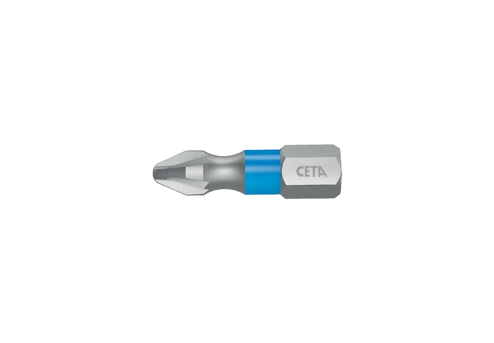 Ceta Form 1/4'' Pozidriv Bits Uç (Renk Kodlamalı) PZ2 x 25 mm - CB/352TC