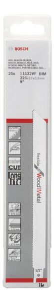 Bosch - Flexible Serisi Ahşap Ve Metal için Panter Testere Bıçağı S 1122 VF - 25'li