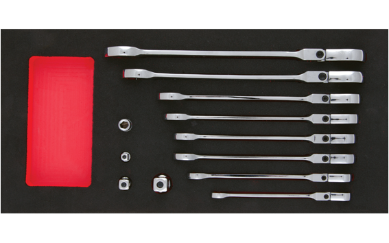 Ceta Form 12 Parça C-GEAR Cırcırlı Mafsallı Kombine Anahtar Takımı (EVA'lı) - B06-E12