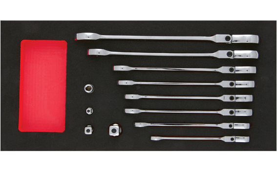 Ceta Form 12 Parça C-GEAR Cırcırlı Mafsallı Kombine Anahtar Takımı (EVA'lı) - B06-E12