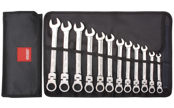 Ceta Form 12 Parça C-GEAR Cırcırlı Kombine Anahtar Takımı (Mafsallı) - Bez Çantalı - B06-R12