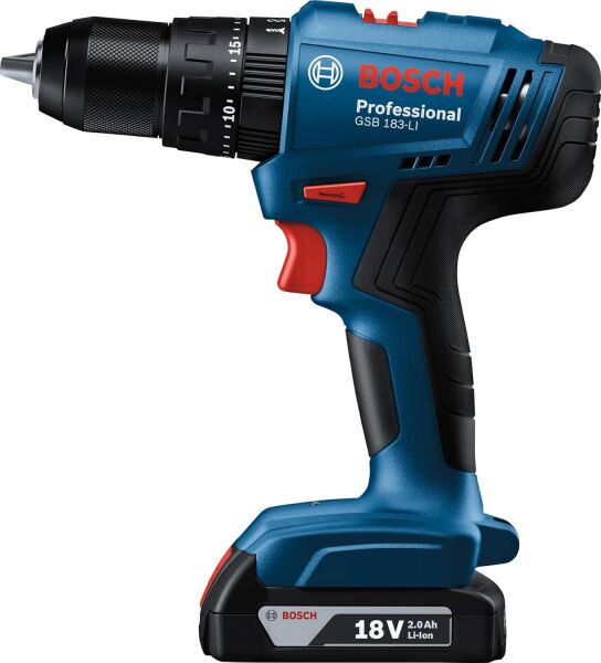 Bosch Professional GSB 183-Li Akülü Darbeli Delme Vidalama Makinesi (2 x 2.0 Ah) - 06019K9100
