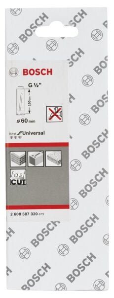 Bosch - Best Serisi G 1/2'' Girişli Kuru Karot Ucu 60*150 mm