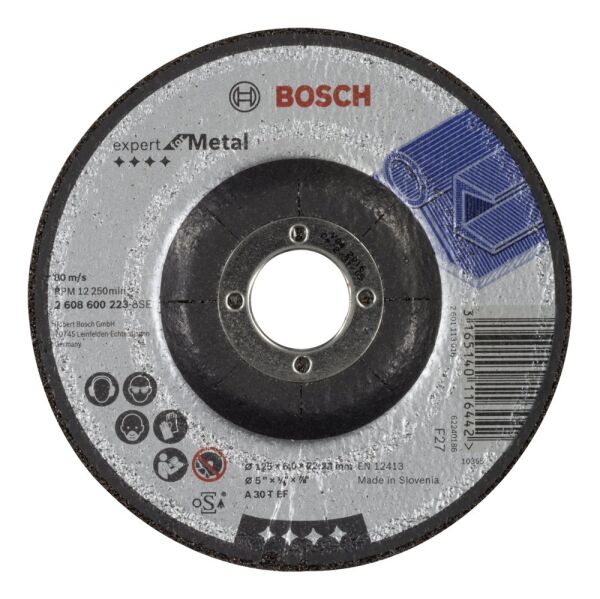 Bosch - 125*6,0 mm Expert Serisi Bombeli Metal Taşlama Diski (Taş)