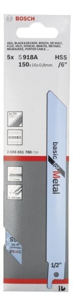 Bosch - Basic Serisi Metal için Panter Testere Bıçağı S 918 AF - 5'li
