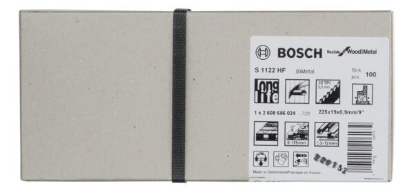 Bosch - Flexible Serisi Ahşap Ve Metal için Panter Testere Bıçağı S 1122 HF - 100'lü
