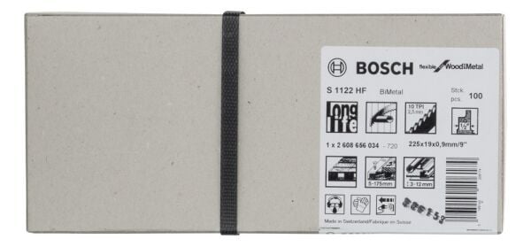 Bosch - Flexible Serisi Ahşap Ve Metal için Panter Testere Bıçağı S 1122 HF - 100'lü