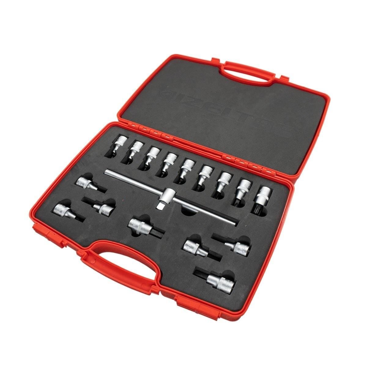 İzeltaş 17 Parça 1/2'' Lokmalı Allen Uç ve Star (Torx) Uç Takımı - 1113006017