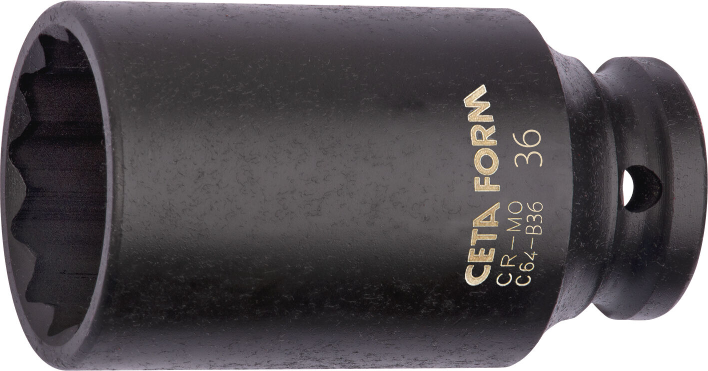 Ceta Form 1/2'' 12 Köşe Yıldız Derin Havalı Lokma Anahtar 36 mm - C64-B36