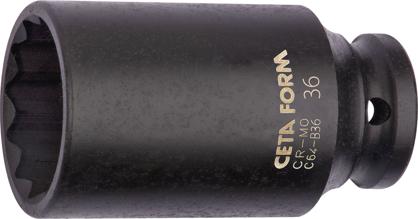 Ceta Form 1/2'' 12 Köşe Yıldız Derin Havalı Lokma Anahtar 36 mm - C64-B36