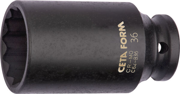 Ceta Form 1/2'' 12 Köşe Yıldız Derin Havalı Lokma Anahtar 36 mm - C64-B36