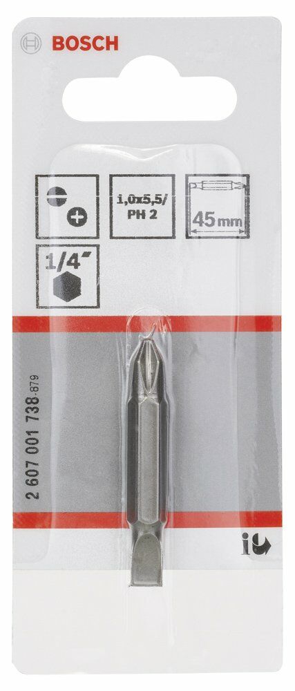 Bosch - Çift Taraflı Vidalama ucu PH2xS1,0x5,5*45 mm 1'li