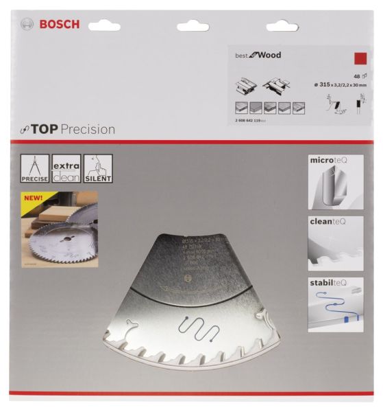 Bosch - Best Serisi Hassas Kesim Ahşap için Daire Testere Bıçağı 315*30 mm 48 Diş