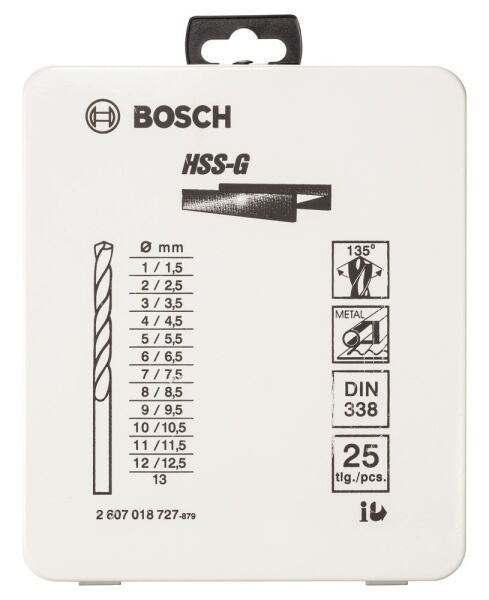 Bosch HSS-G Metal Matkap Ucu Seti 25 Parça 2607018727