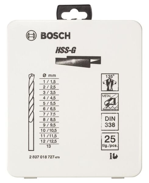 Bosch HSS-G Metal Matkap Ucu Seti 25 Parça 2607018727