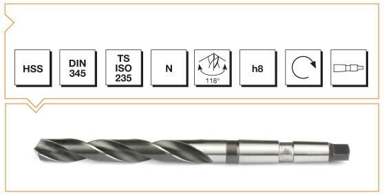 Makina Takım HSS DIN 345 Mors Konik Saplı Matkap Ucu 40 MM.
